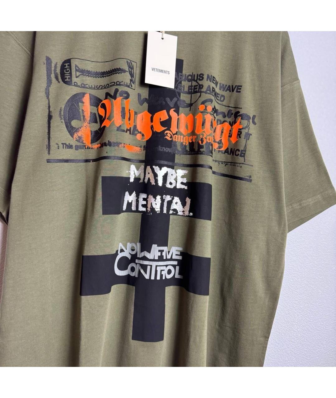 VETEMENTS Хаки футболка, фото 5