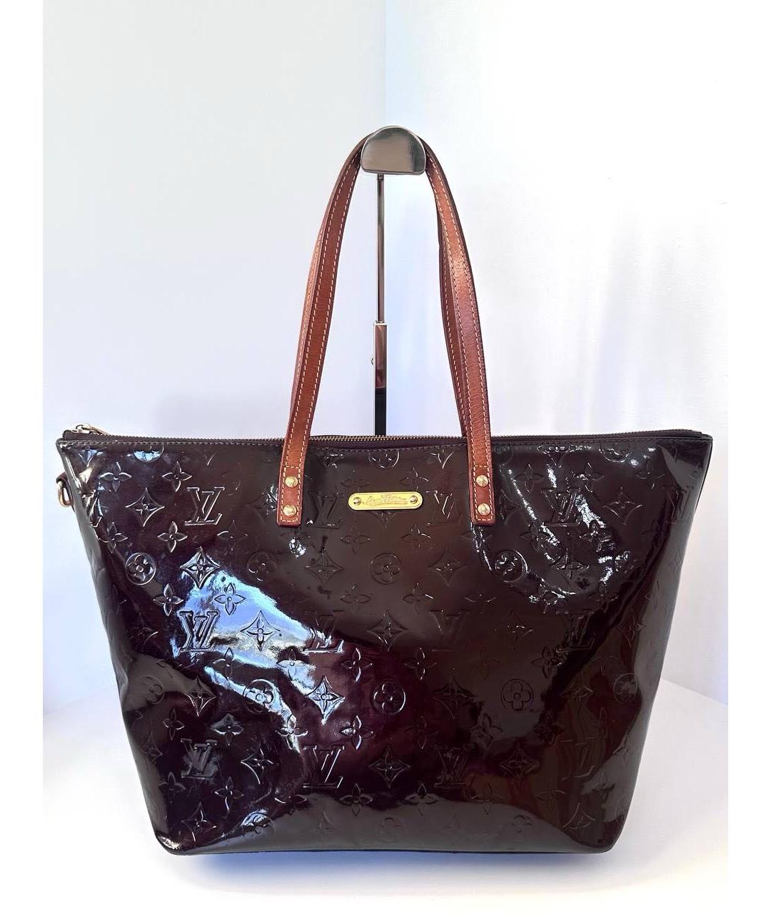 LOUIS VUITTON Бордовая сумка тоут из лакированной кожи, фото 9