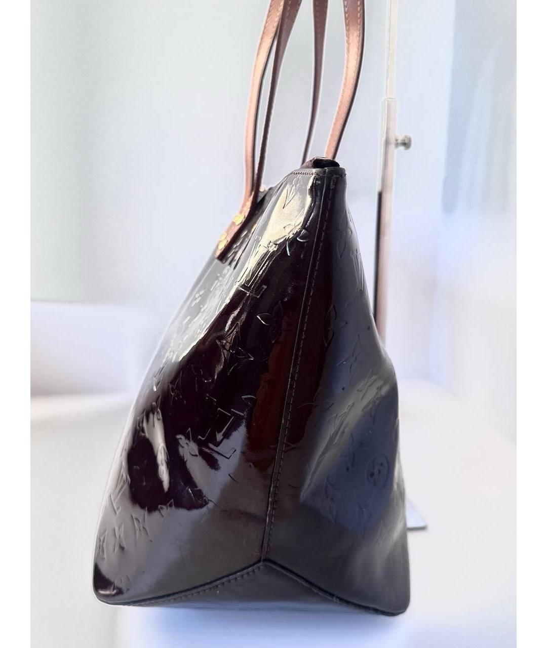 LOUIS VUITTON Бордовая сумка тоут из лакированной кожи, фото 7