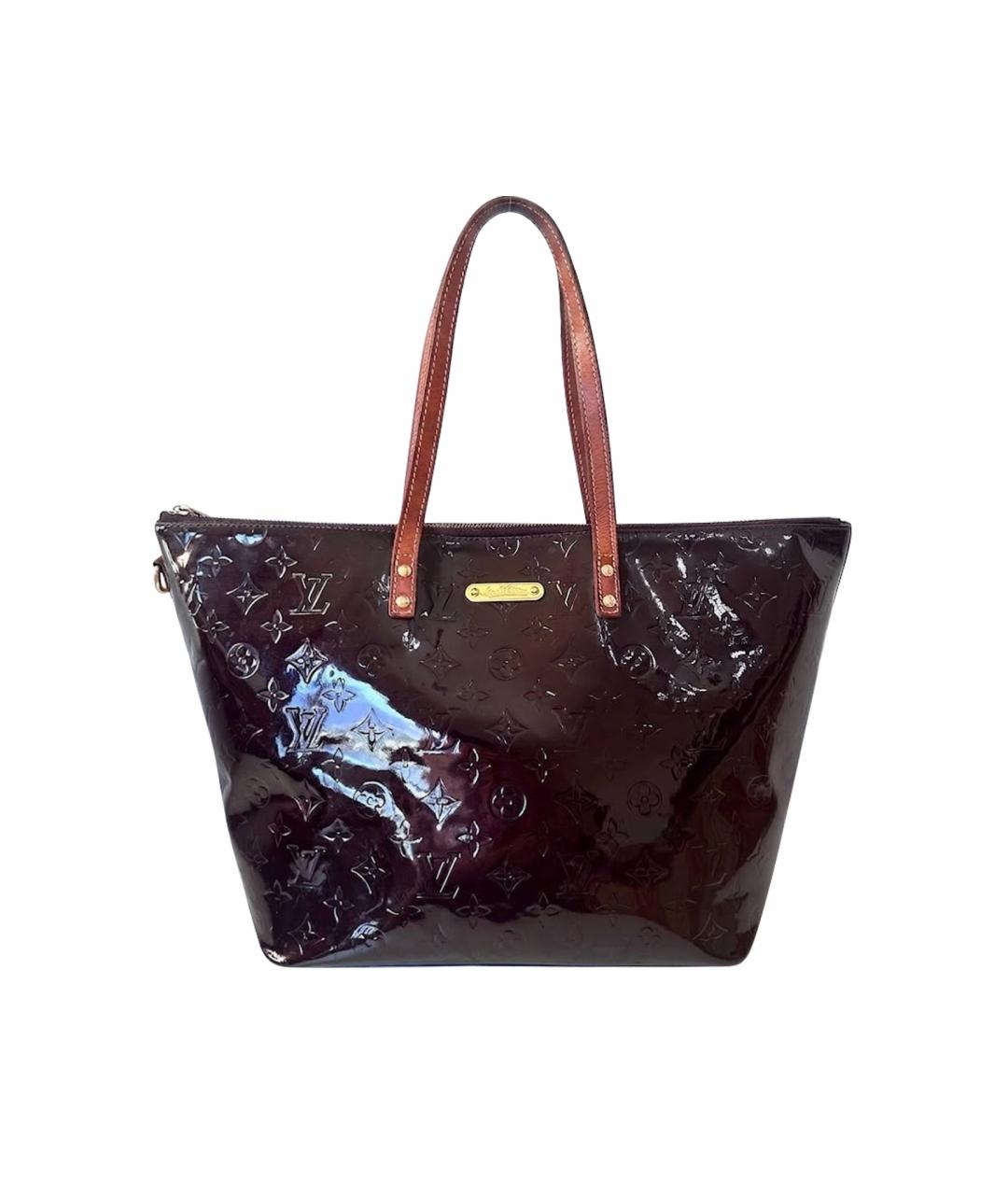 LOUIS VUITTON Бордовая сумка тоут из лакированной кожи, фото 1