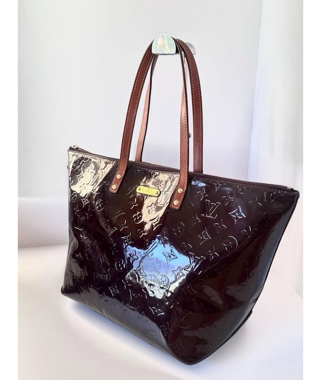 LOUIS VUITTON Бордовая сумка тоут из лакированной кожи, фото 2