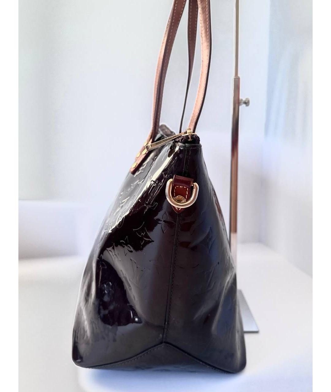 LOUIS VUITTON Бордовая сумка тоут из лакированной кожи, фото 6