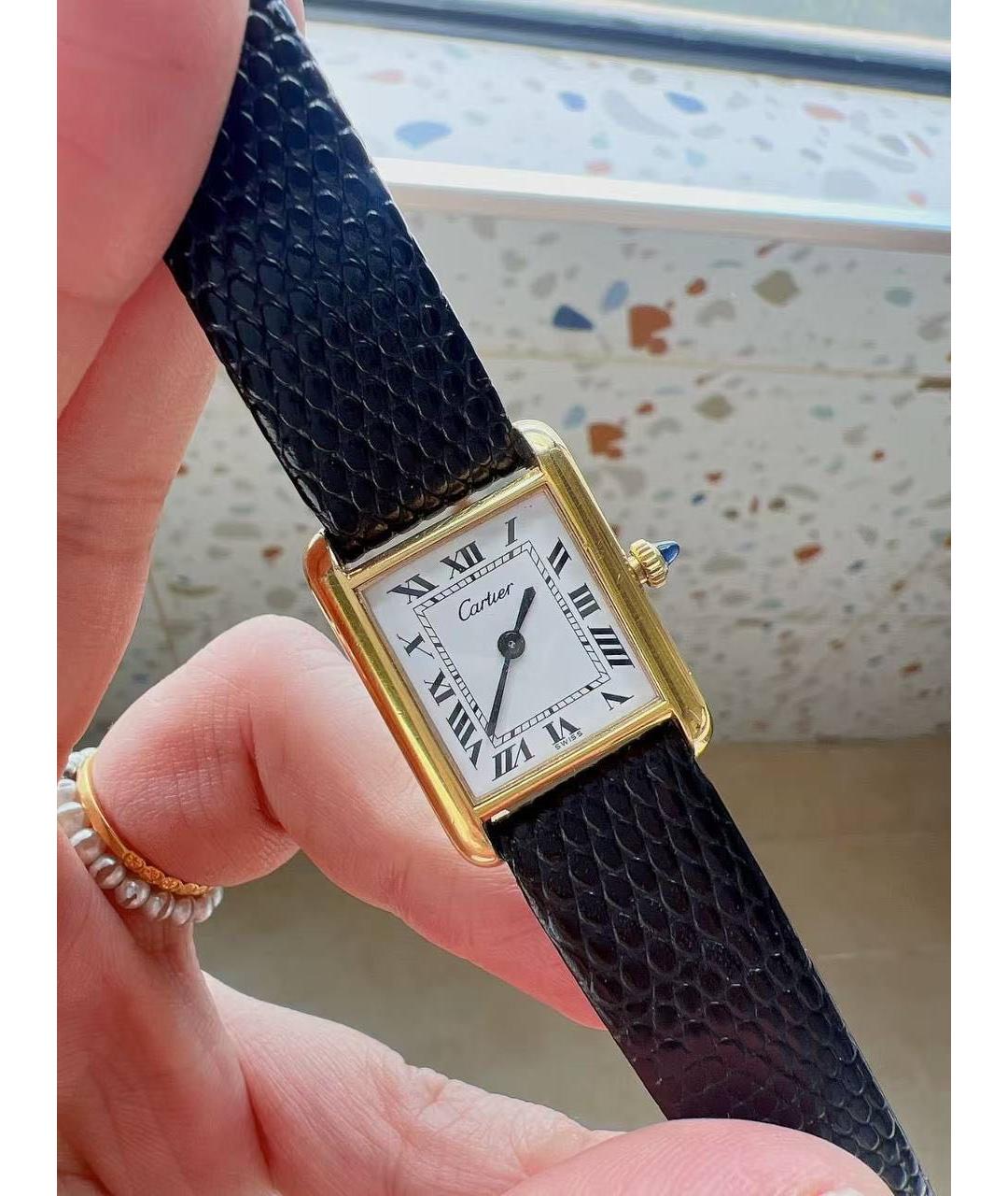 CARTIER Золотые серебряные часы, фото 3
