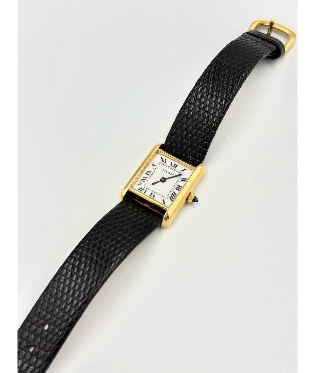 CARTIER Золотые серебряные часы, фото 5