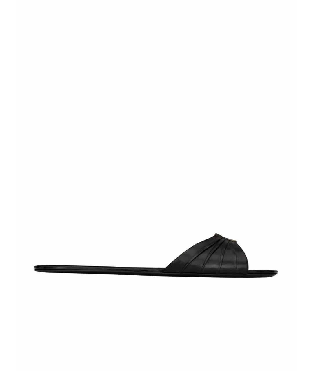 SAINT LAURENT Черные кожаные туфли, фото 1