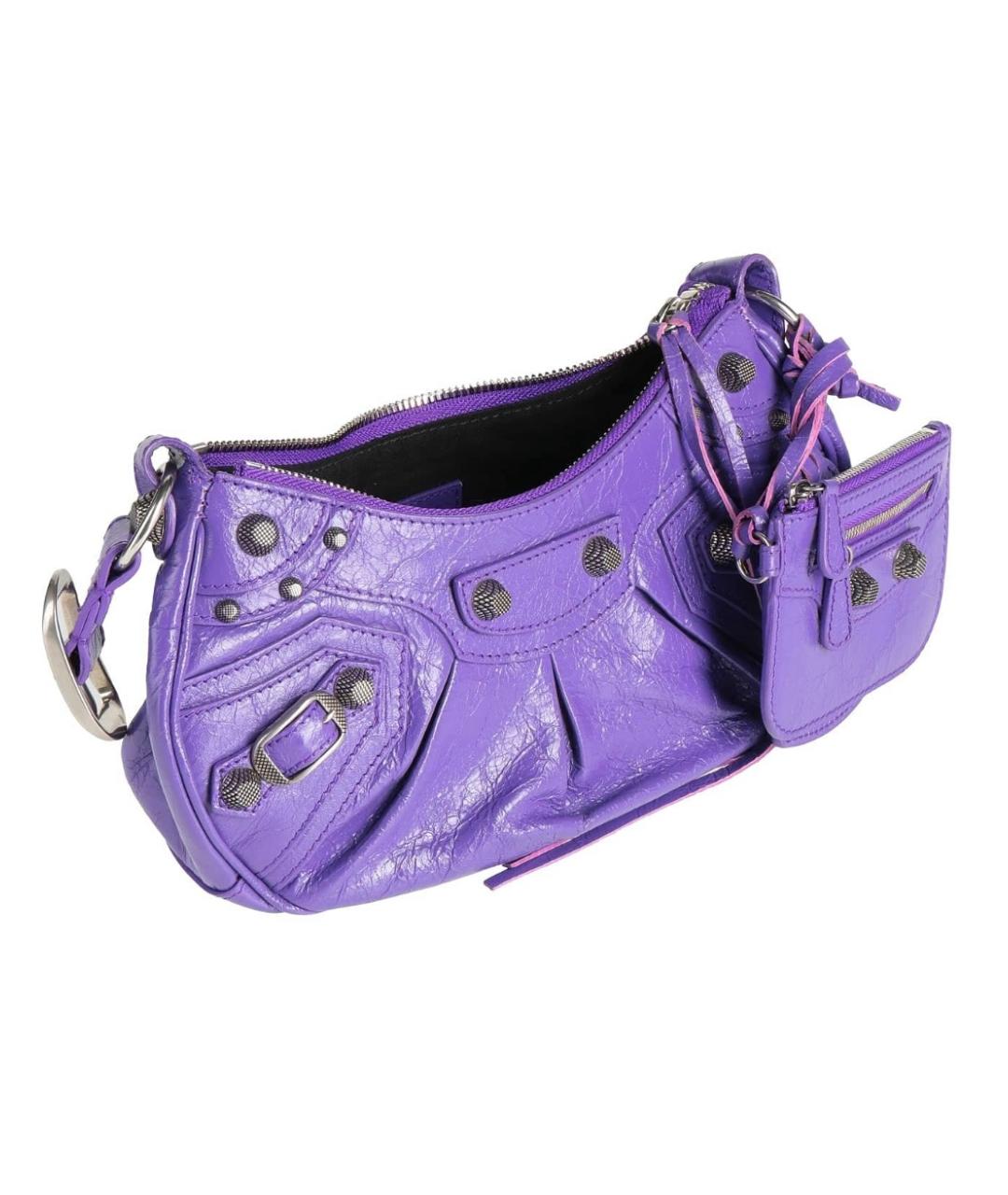 BALENCIAGA Фиолетовая кожаная сумка через плечо, фото 2