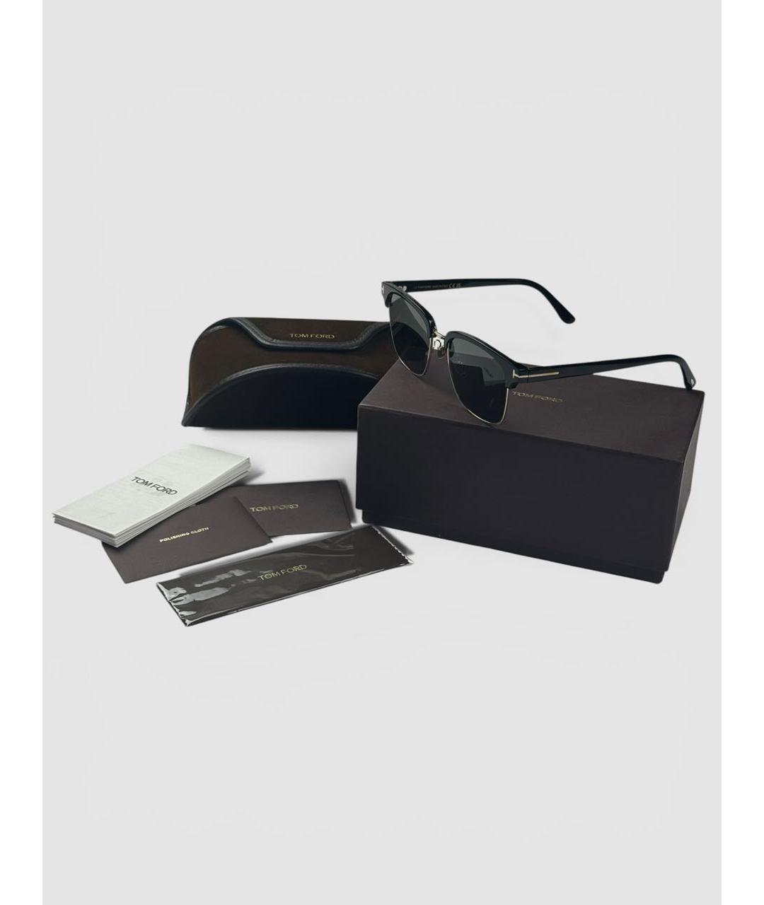 TOM FORD Черные пластиковые солнцезащитные очки, фото 2