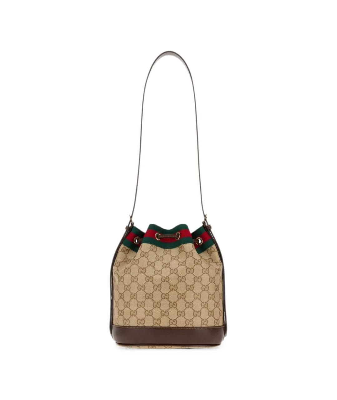GUCCI Бежевая сумка через плечо из канвы, фото 3