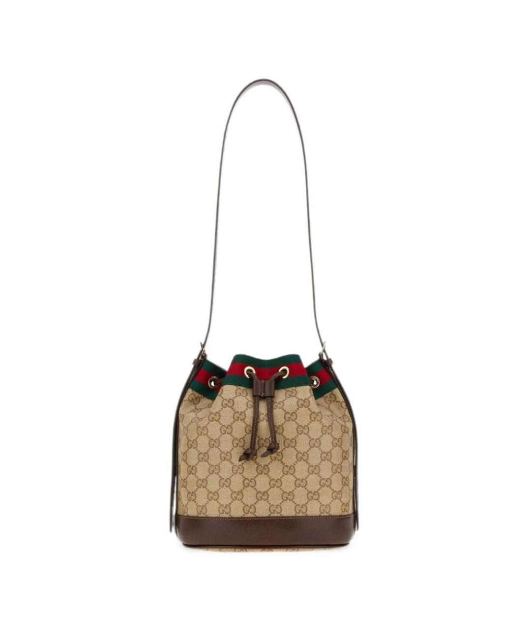 GUCCI Бежевая сумка через плечо из канвы, фото 1