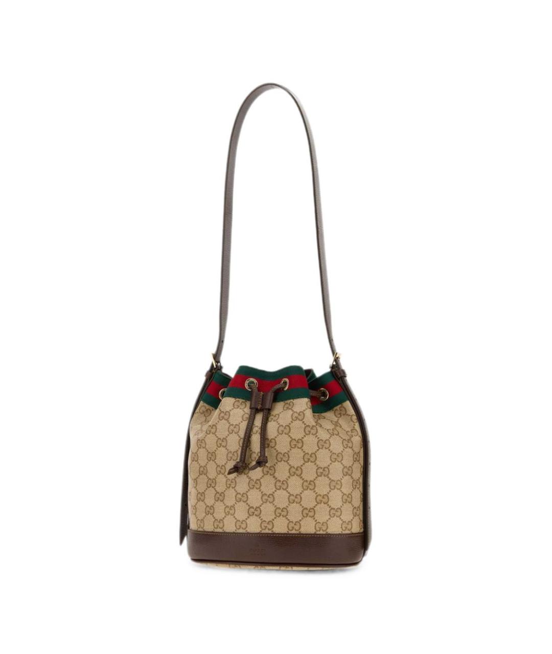 GUCCI Бежевая сумка через плечо из канвы, фото 2