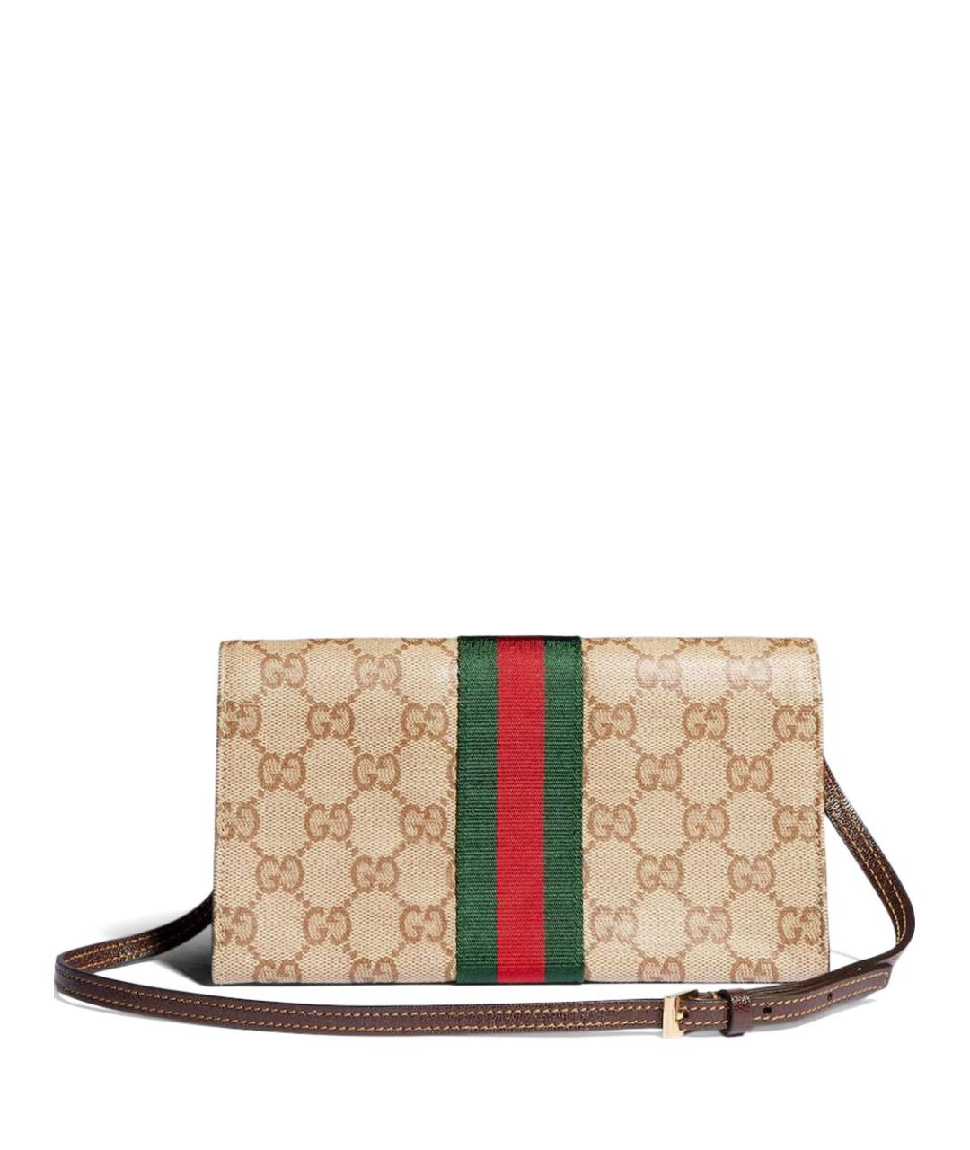 GUCCI Бежевая сумка через плечо из канвы, фото 1