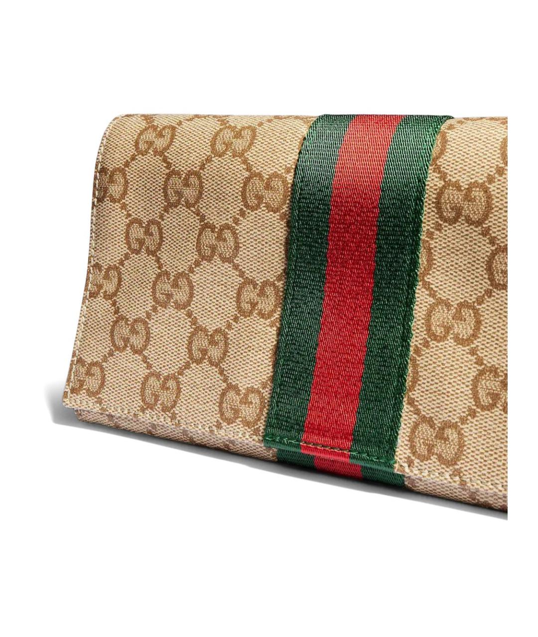 GUCCI Бежевая сумка через плечо из канвы, фото 4