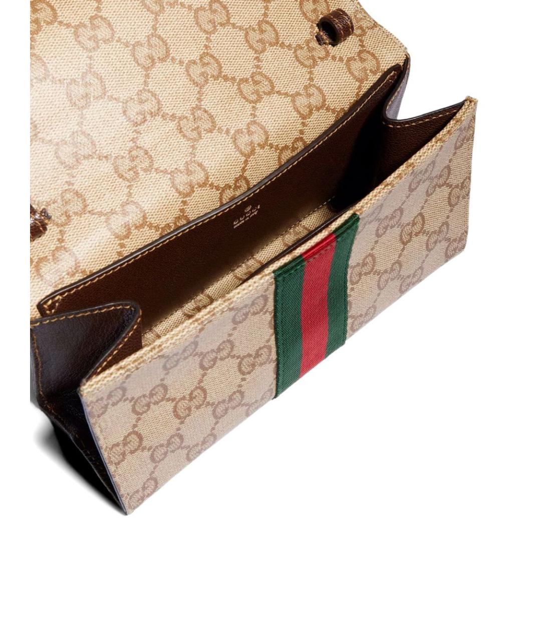 GUCCI Бежевая сумка через плечо из канвы, фото 2