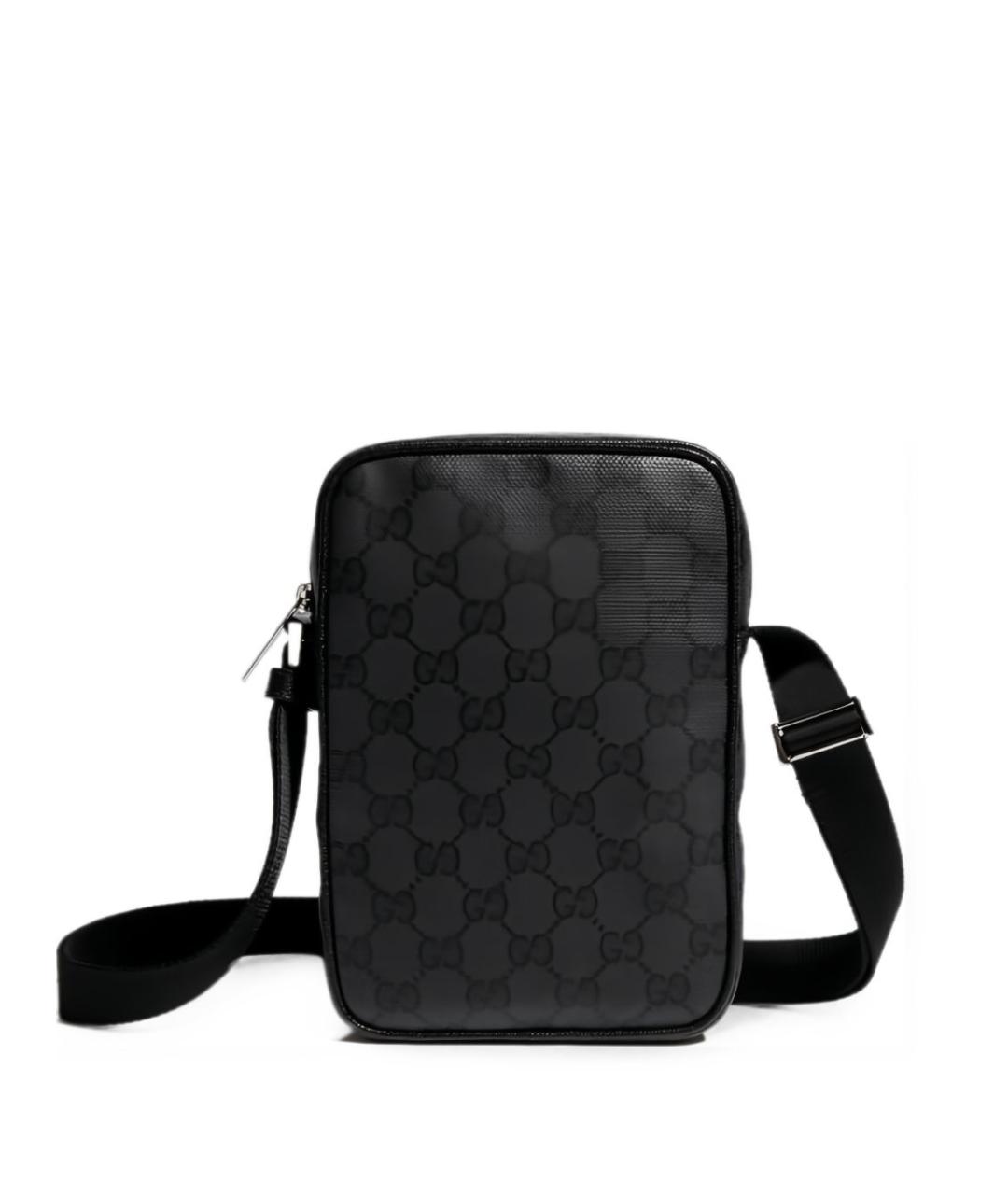 GUCCI Черная сумка на плечо из канвы, фото 1