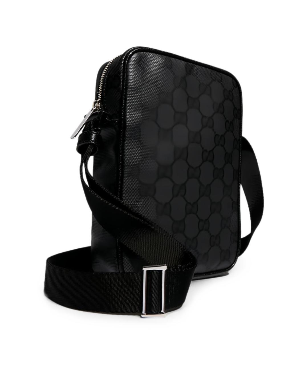 GUCCI Черная сумка на плечо из канвы, фото 3