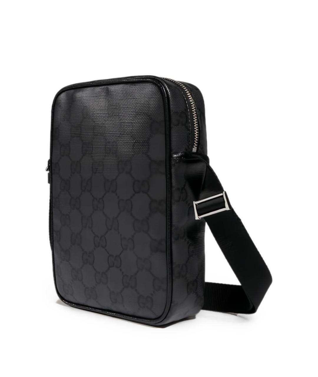 GUCCI Черная сумка на плечо из канвы, фото 2