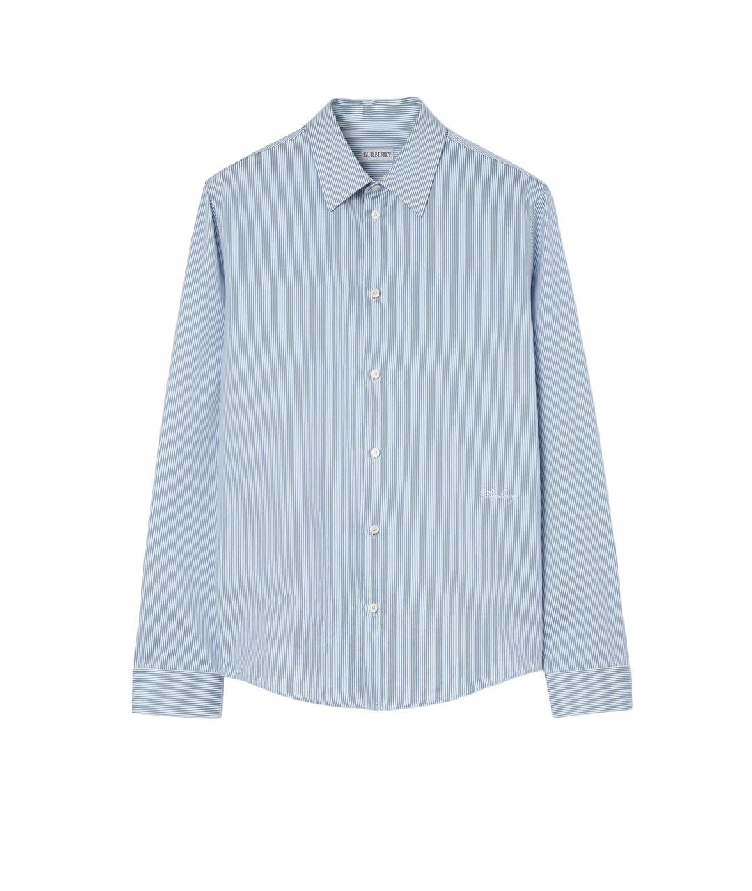 BURBERRY Синяя хлопковая классическая рубашка, фото 1