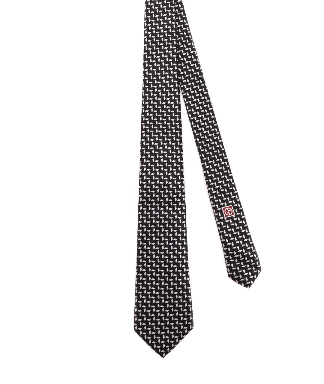 GIORGIO ARMANI Черный шелковый галстук, фото 2