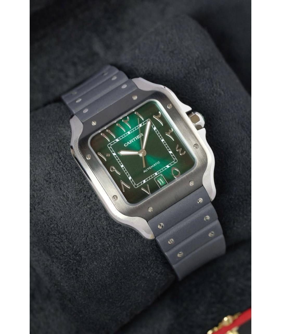 CARTIER Зеленые стальные часы, фото 4