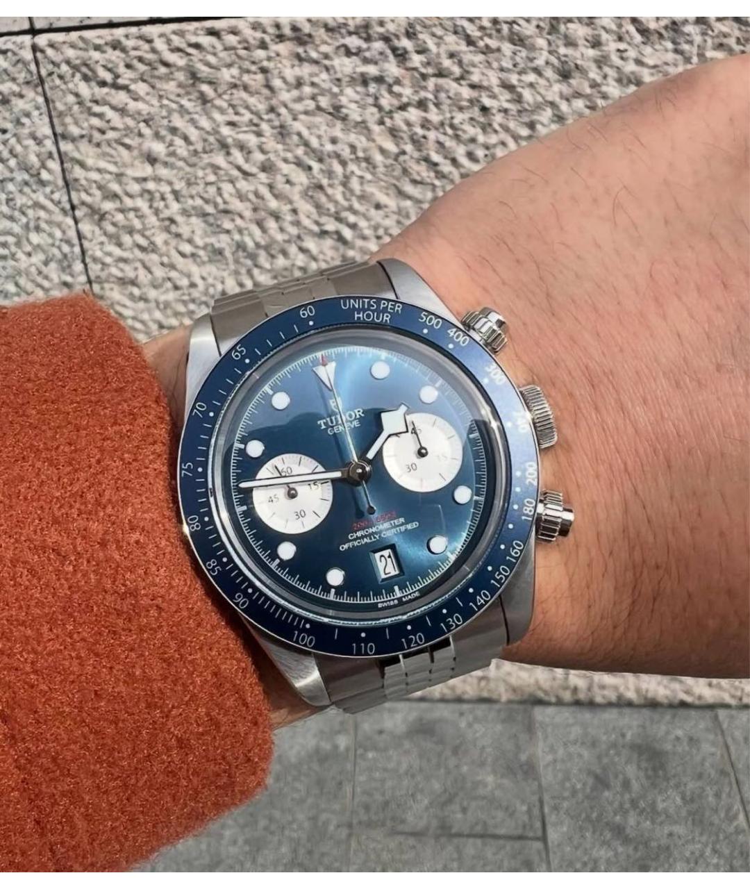 TUDOR Синие стальные часы, фото 6