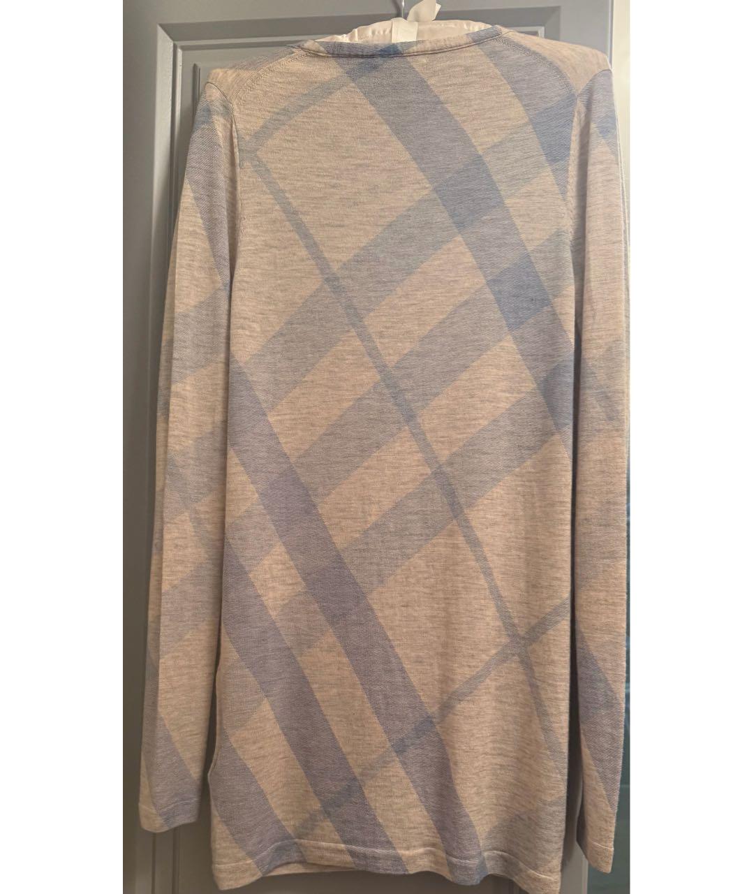 BURBERRY Серый шерстяной кардиган, фото 2