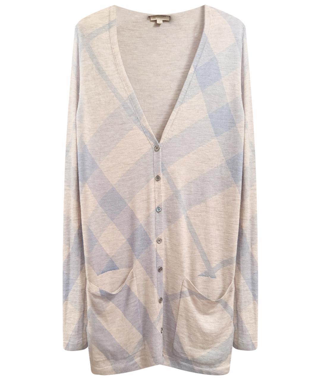 BURBERRY Серый шерстяной кардиган, фото 1