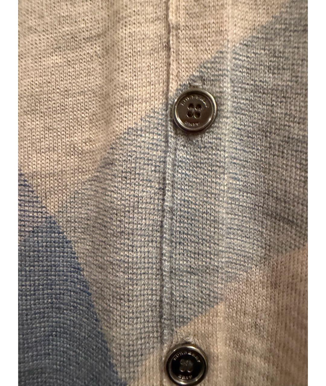 BURBERRY Серый шерстяной кардиган, фото 4