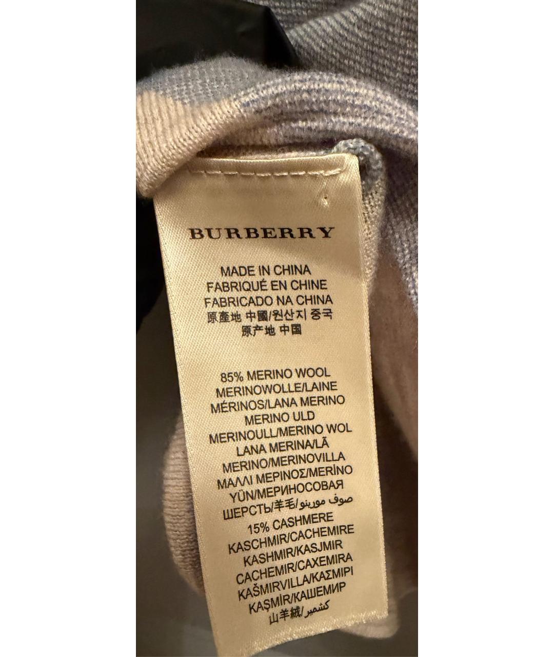BURBERRY Серый шерстяной кардиган, фото 5