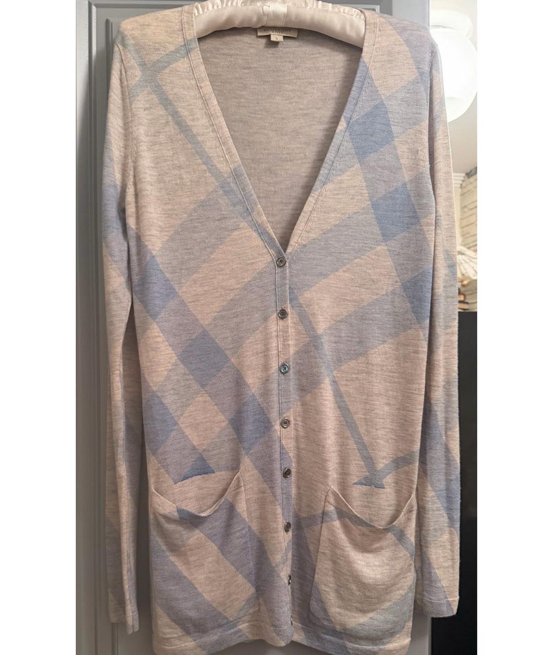 BURBERRY Серый шерстяной кардиган, фото 6