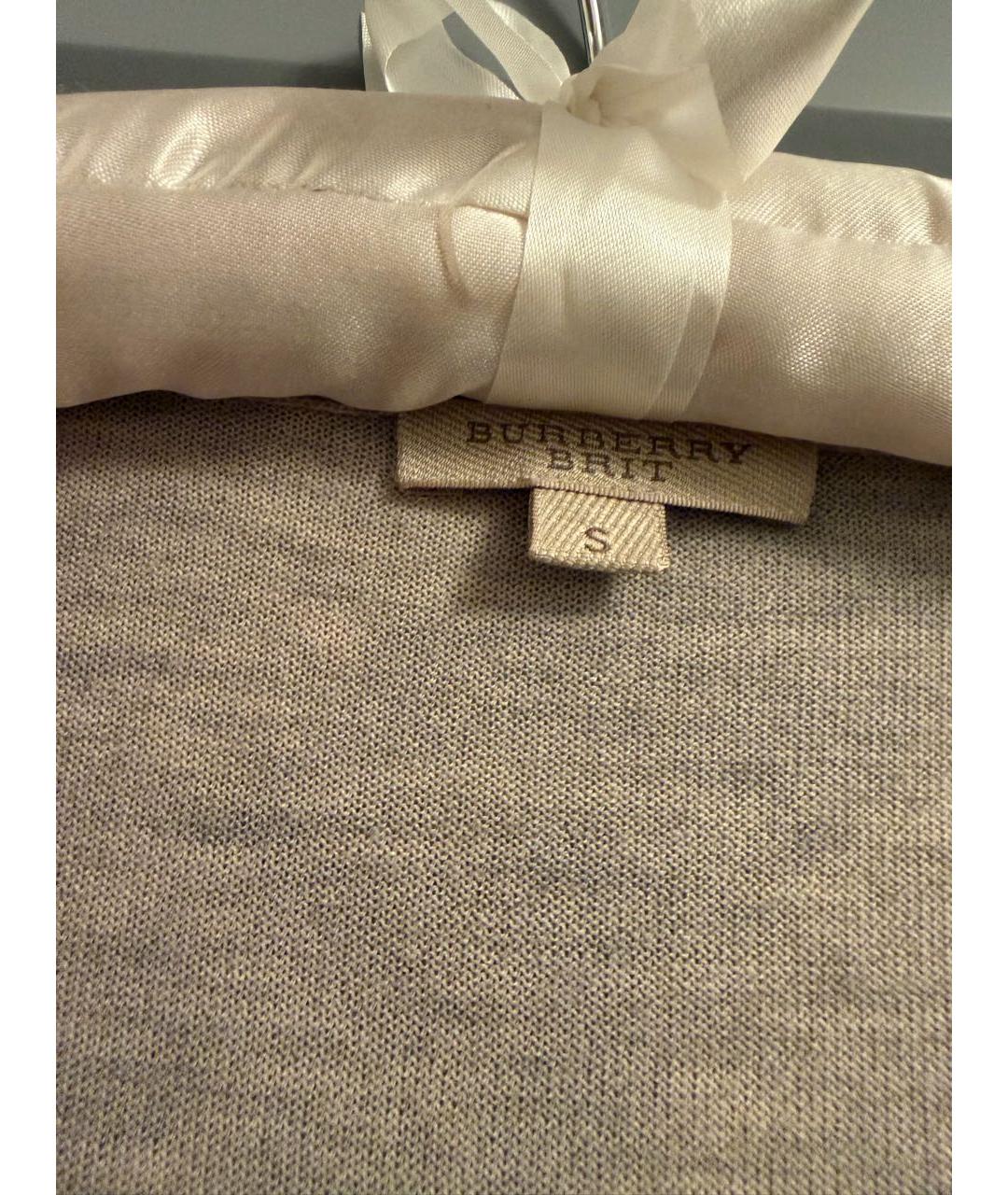 BURBERRY Серый шерстяной кардиган, фото 3