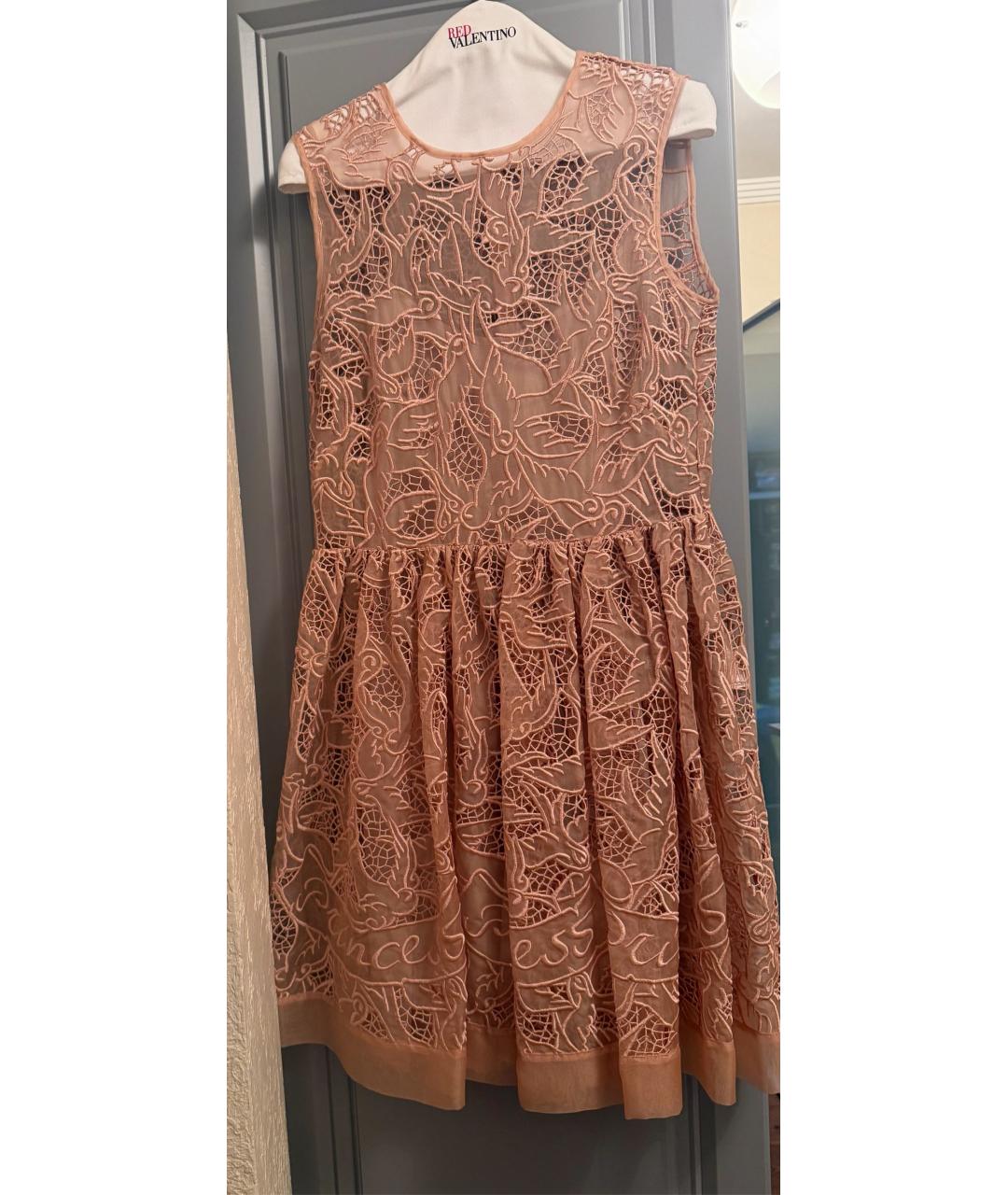 RED VALENTINO Коралловое шелковое коктейльное платье, фото 8