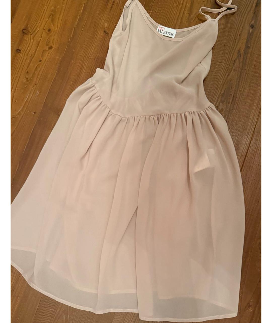 RED VALENTINO Коралловое шелковое коктейльное платье, фото 7