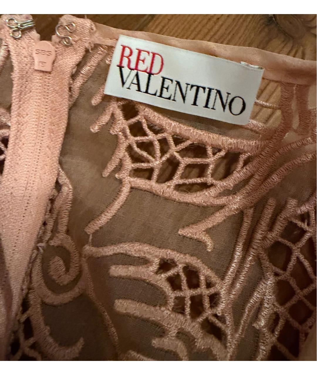RED VALENTINO Коралловое шелковое коктейльное платье, фото 3