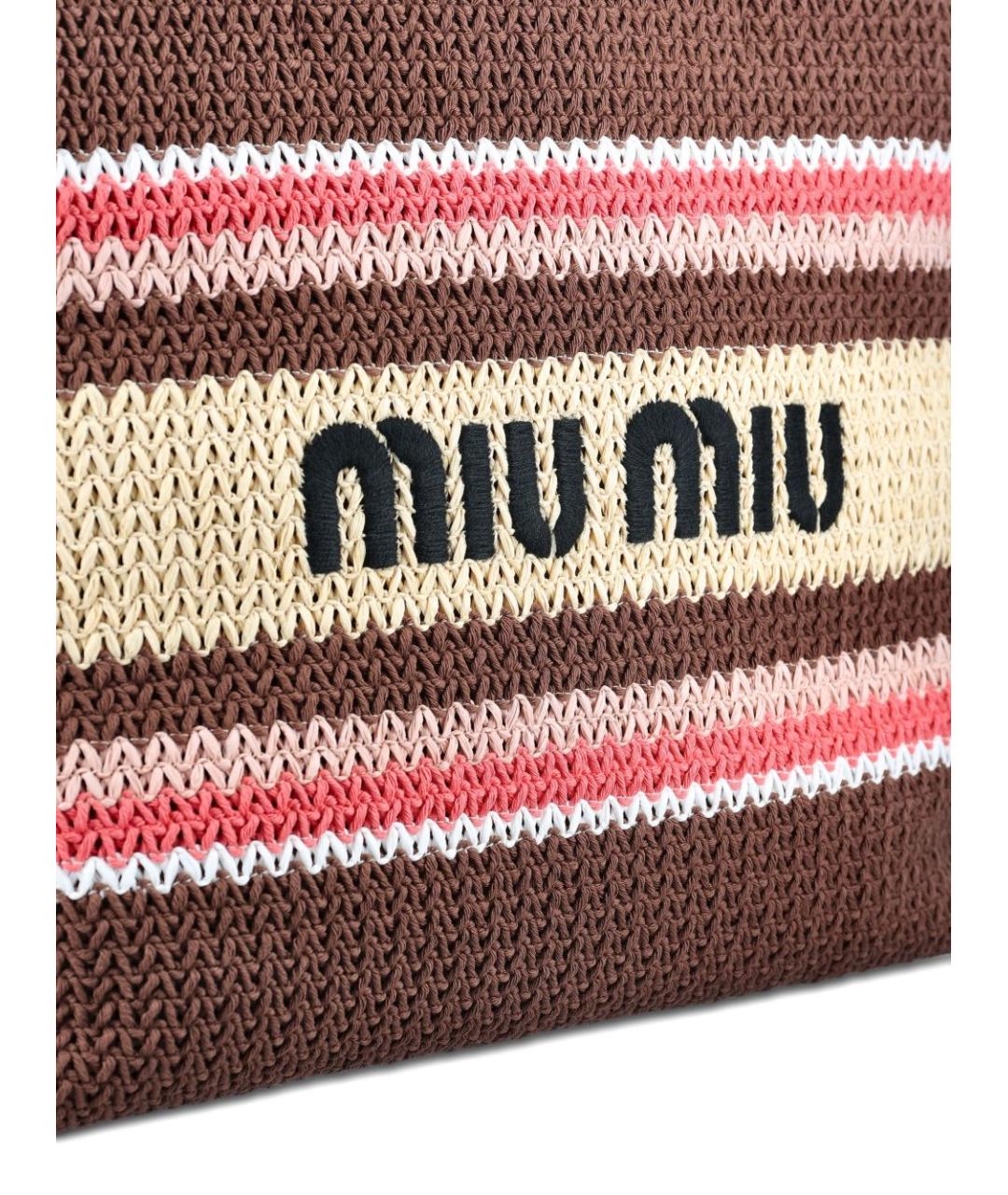 MIU MIU Мульти хлопковая пляжная сумка, фото 4