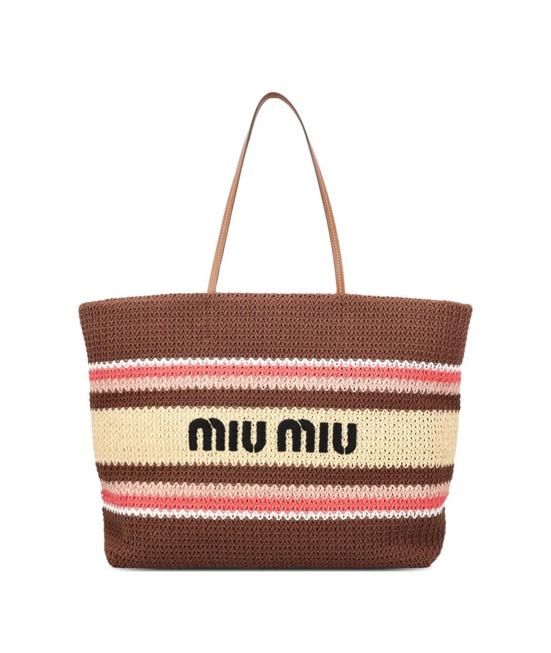 MIU MIU Мульти хлопковая пляжная сумка, фото 1