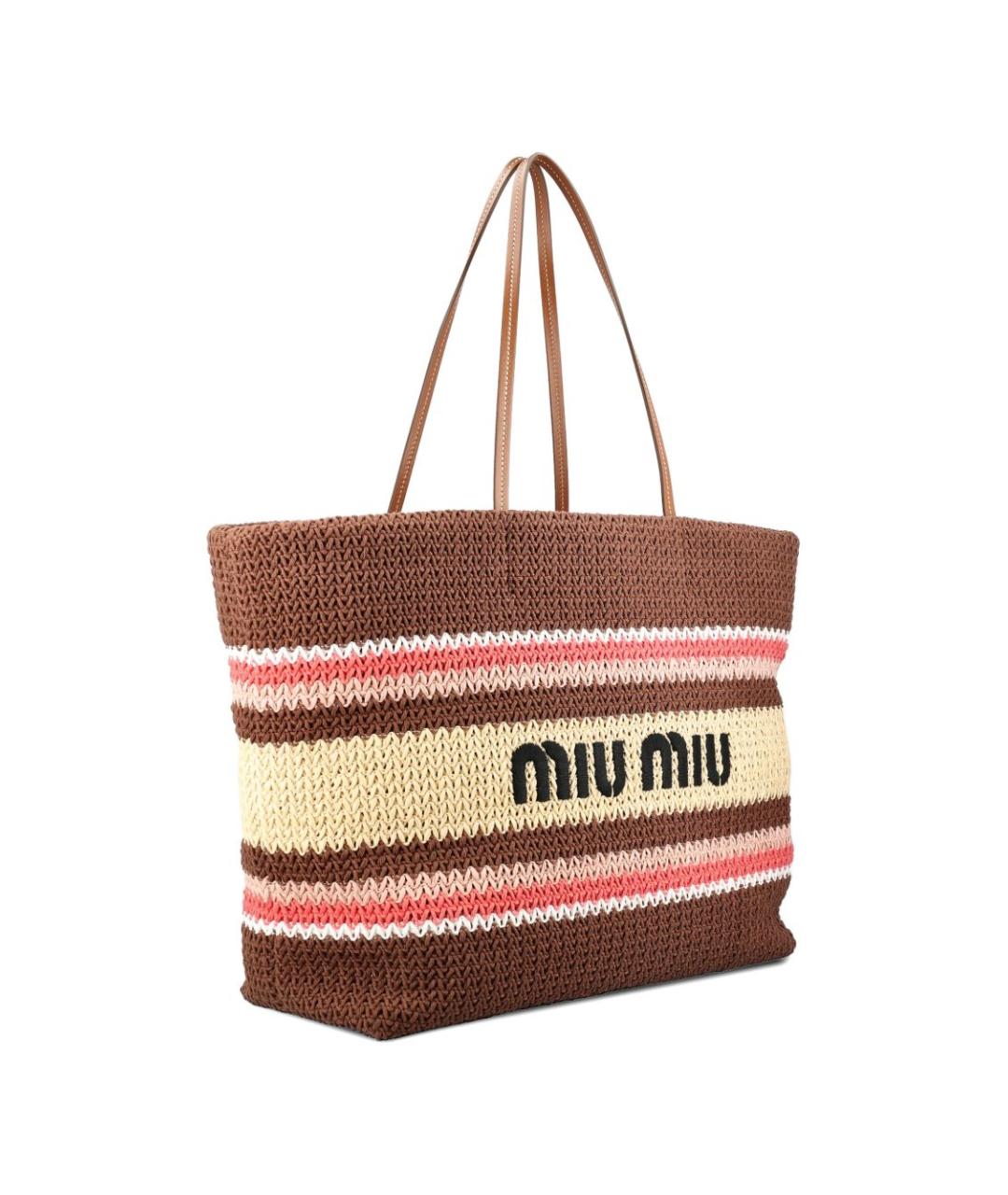 MIU MIU Мульти хлопковая пляжная сумка, фото 2