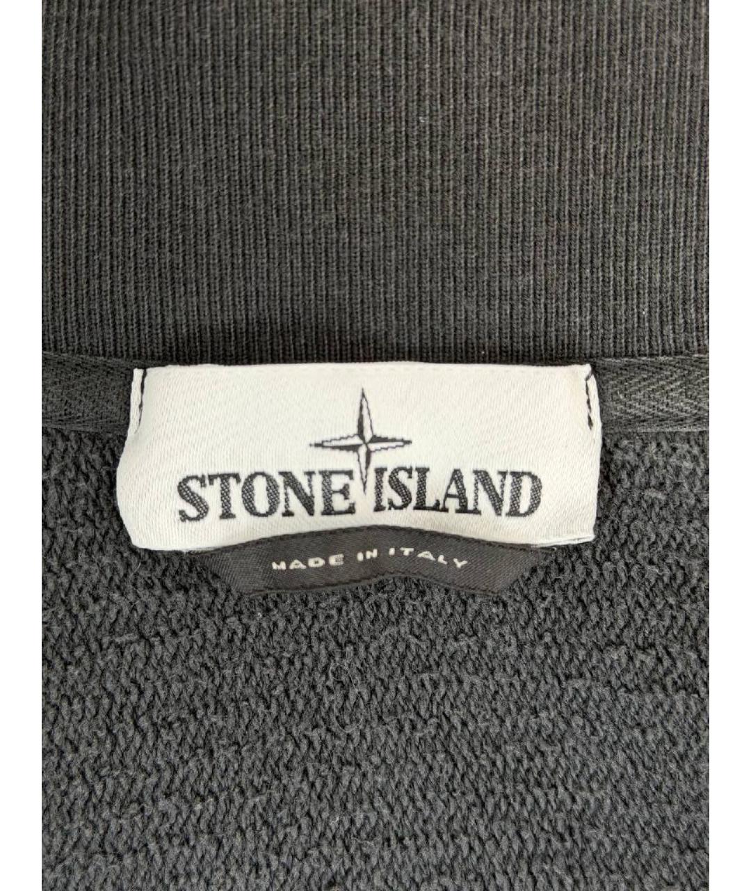 STONE ISLAND Черный хлопковый кардиган, фото 3