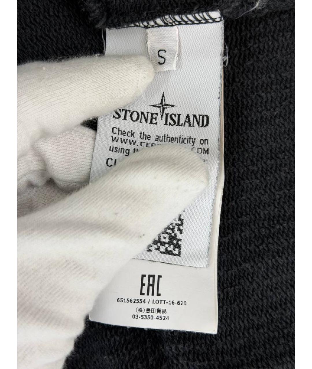 STONE ISLAND Черный хлопковый кардиган, фото 4