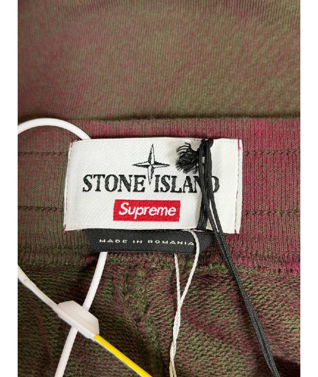 STONE ISLAND Зеленые хлопковые шорты, фото 3