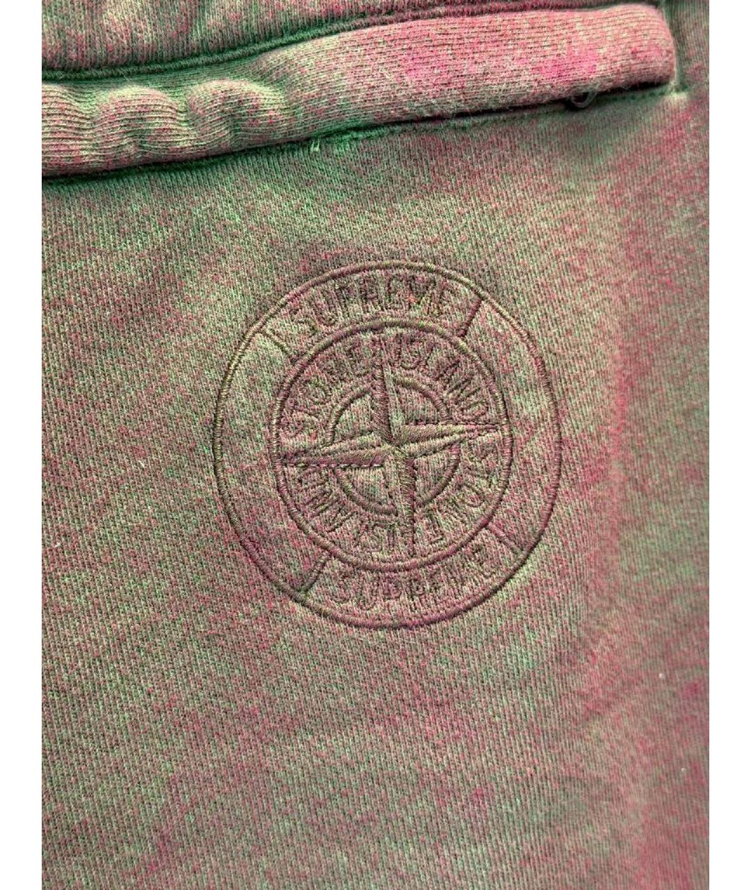 STONE ISLAND Зеленые хлопковые шорты, фото 5