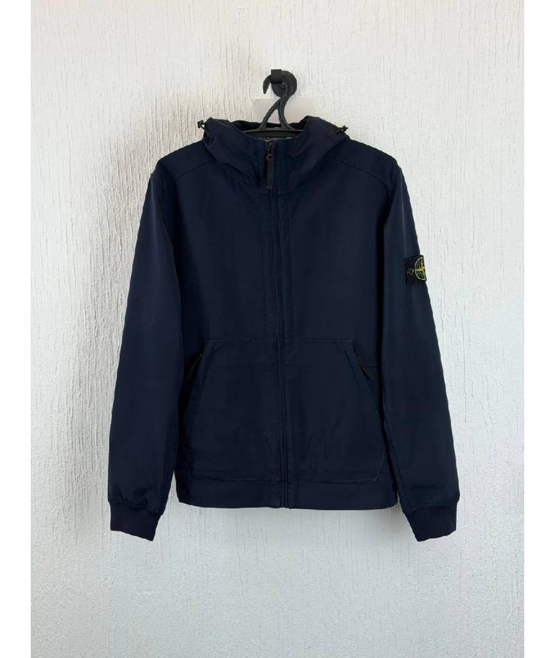 STONE ISLAND Темно-синяя полиэстеровая куртка, фото 6
