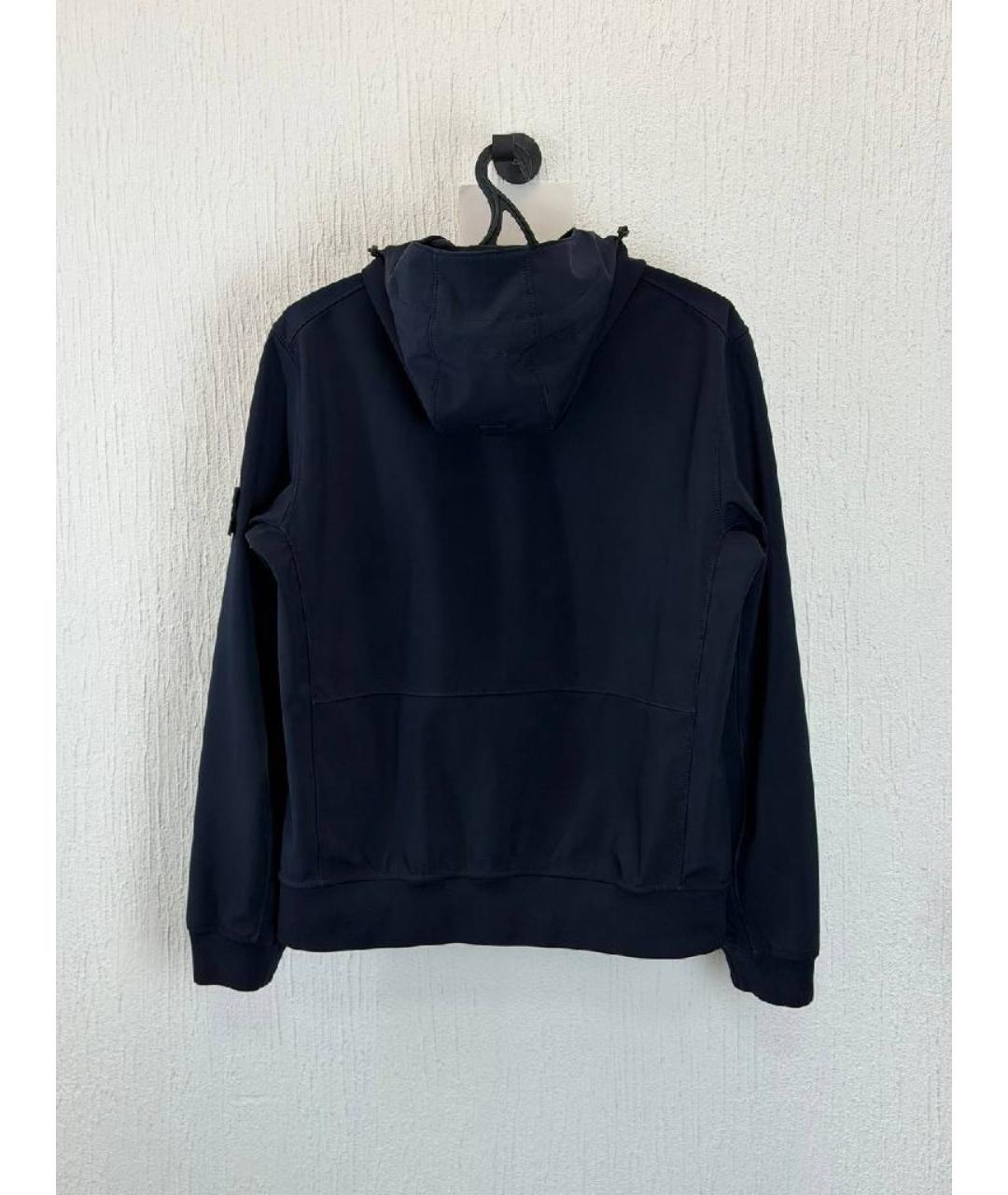 STONE ISLAND Темно-синяя полиэстеровая куртка, фото 2