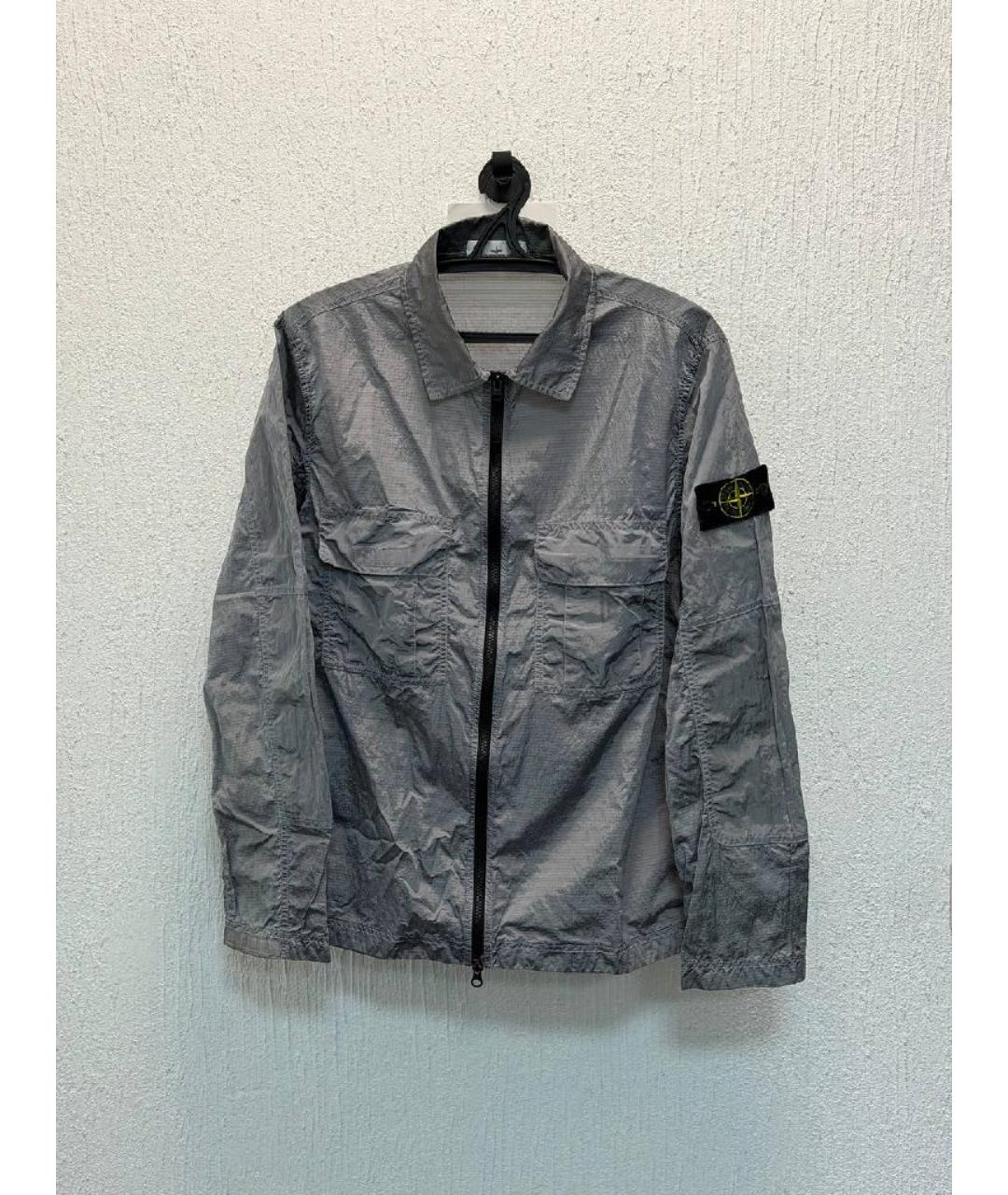 STONE ISLAND Серая полиамидовая куртка, фото 5