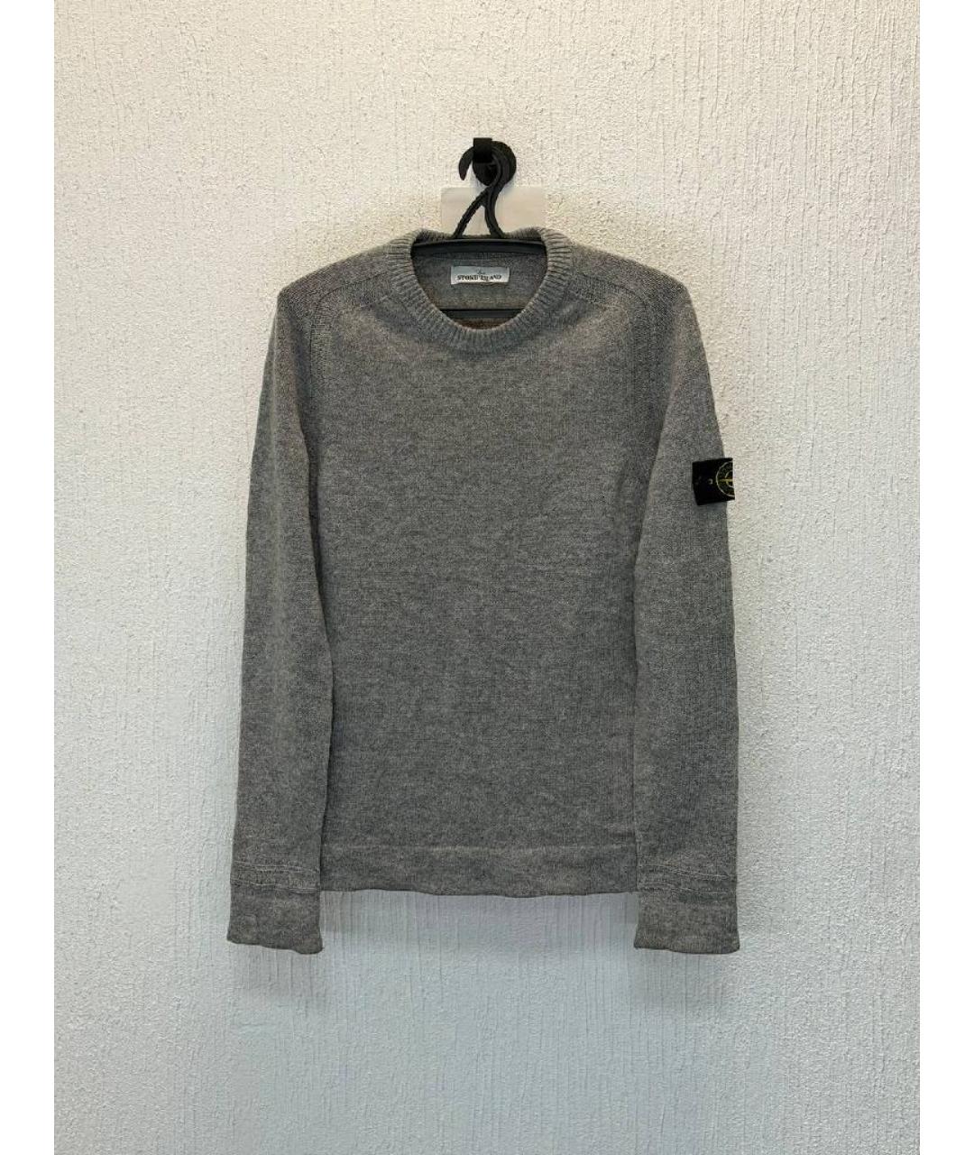 STONE ISLAND Серый шерстяной джемпер / свитер, фото 5