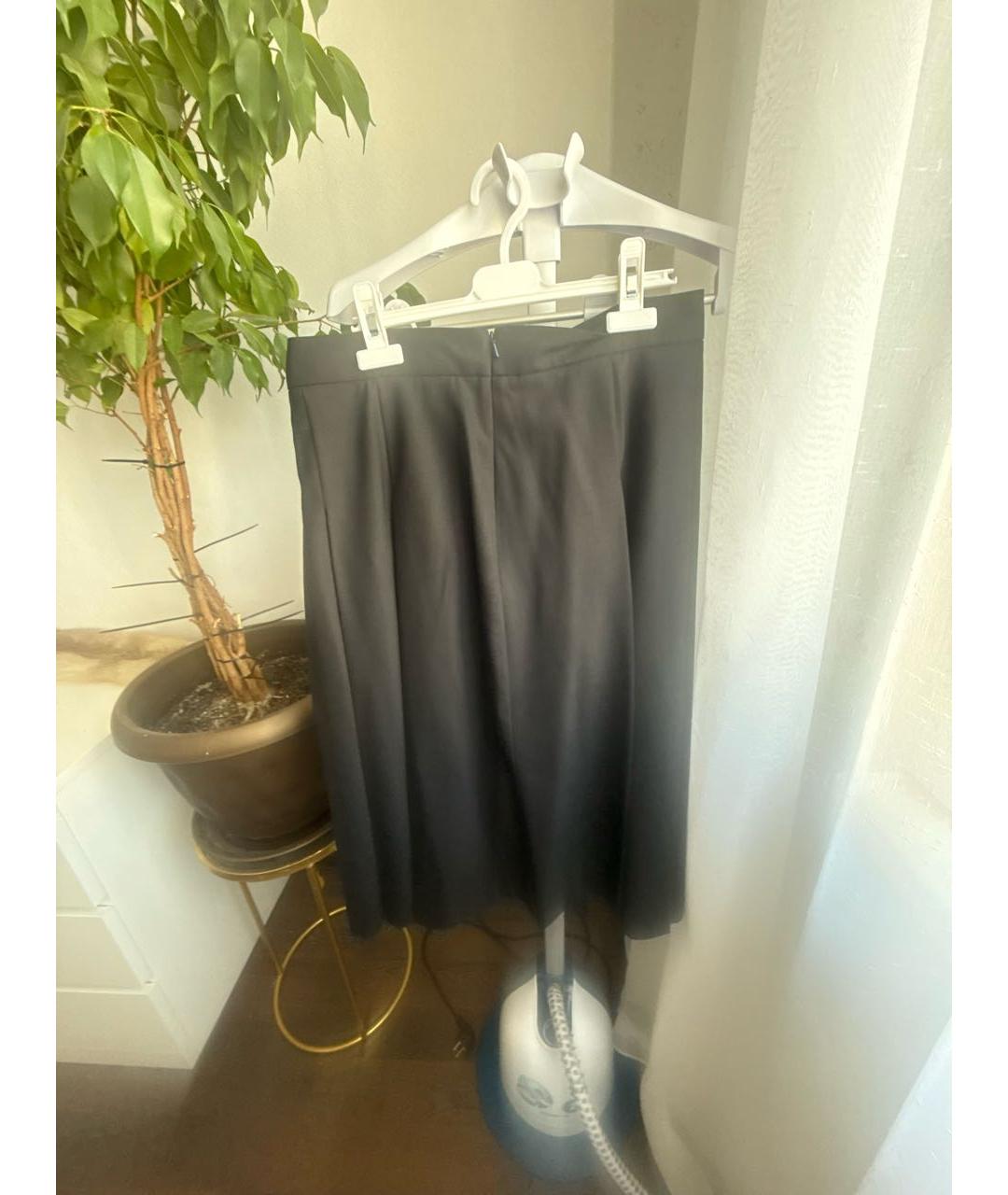 MAX MARA Черная шерстяная юбка миди, фото 2