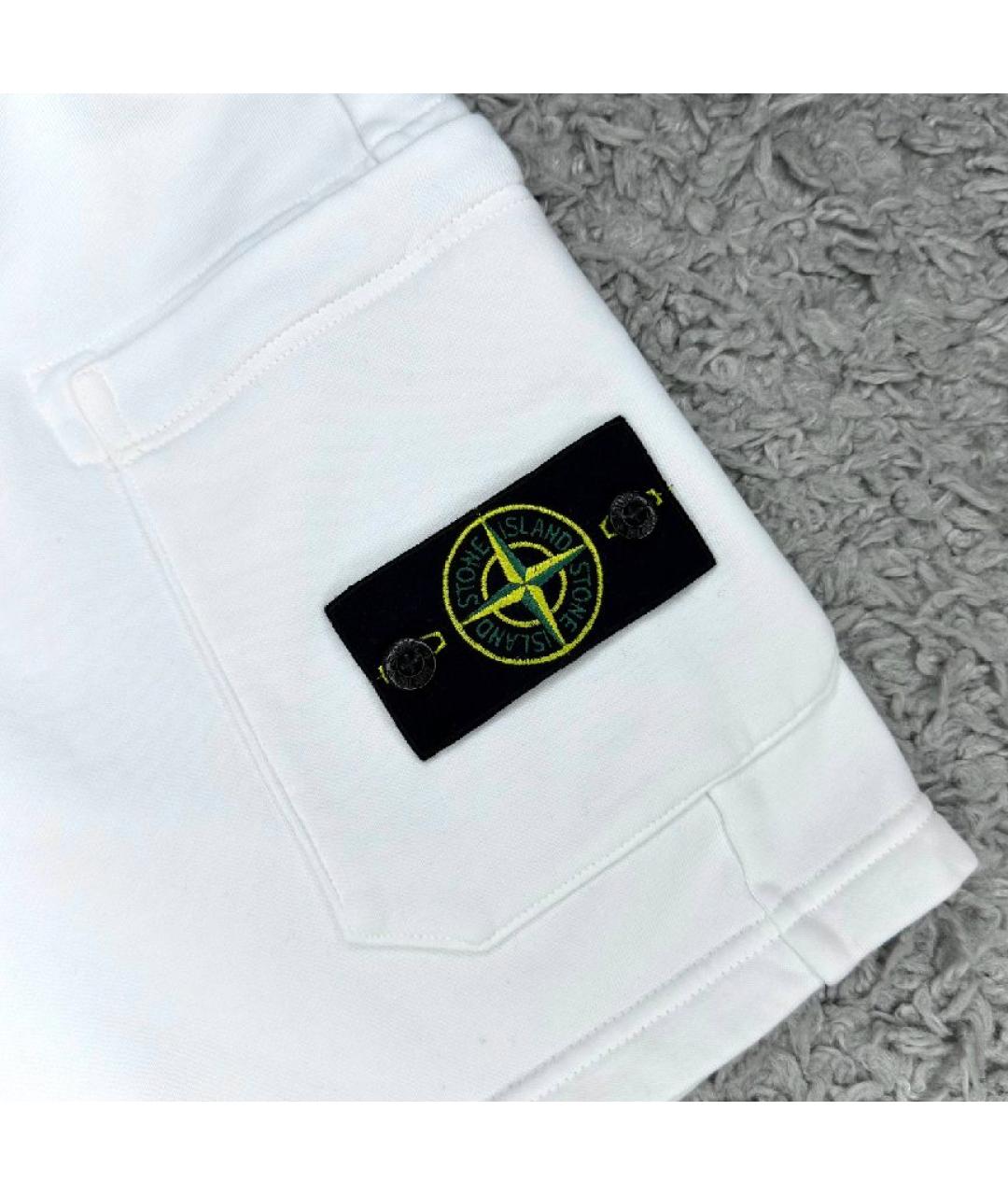 STONE ISLAND Белые хлопковые шорты, фото 3