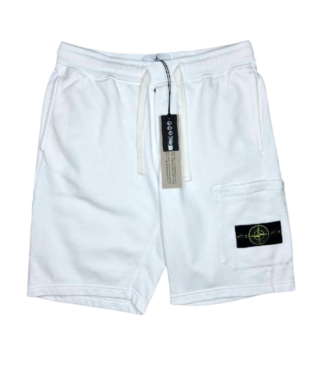 STONE ISLAND Белые хлопковые шорты, фото 1