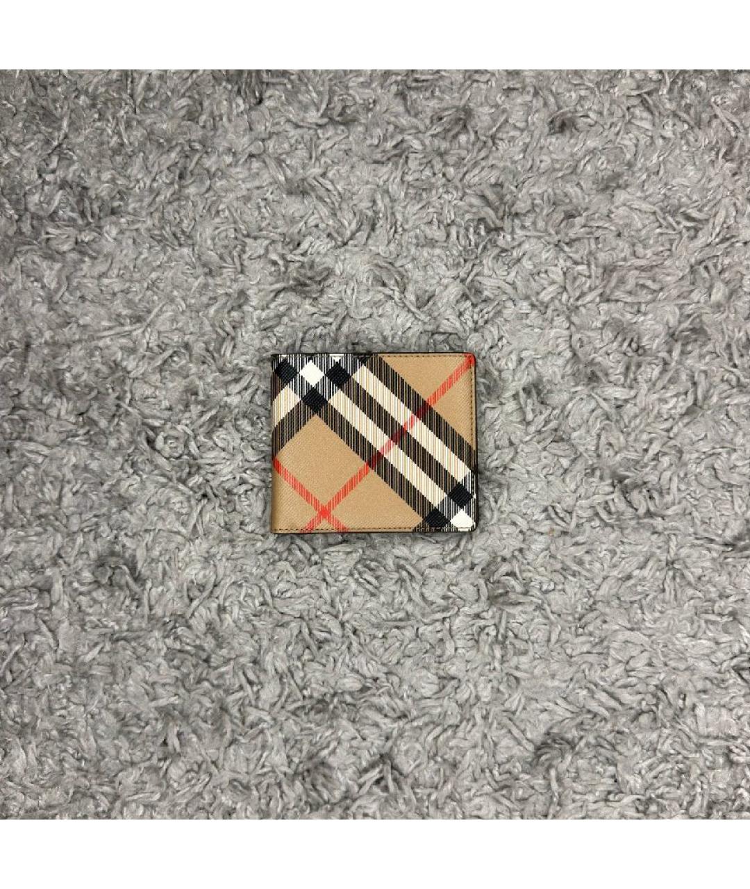 BURBERRY Бежевый кожаный кошелек, фото 3