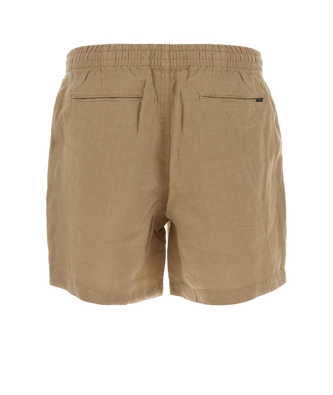 POLO RALPH LAUREN Бежевые льняные шорты, фото 2