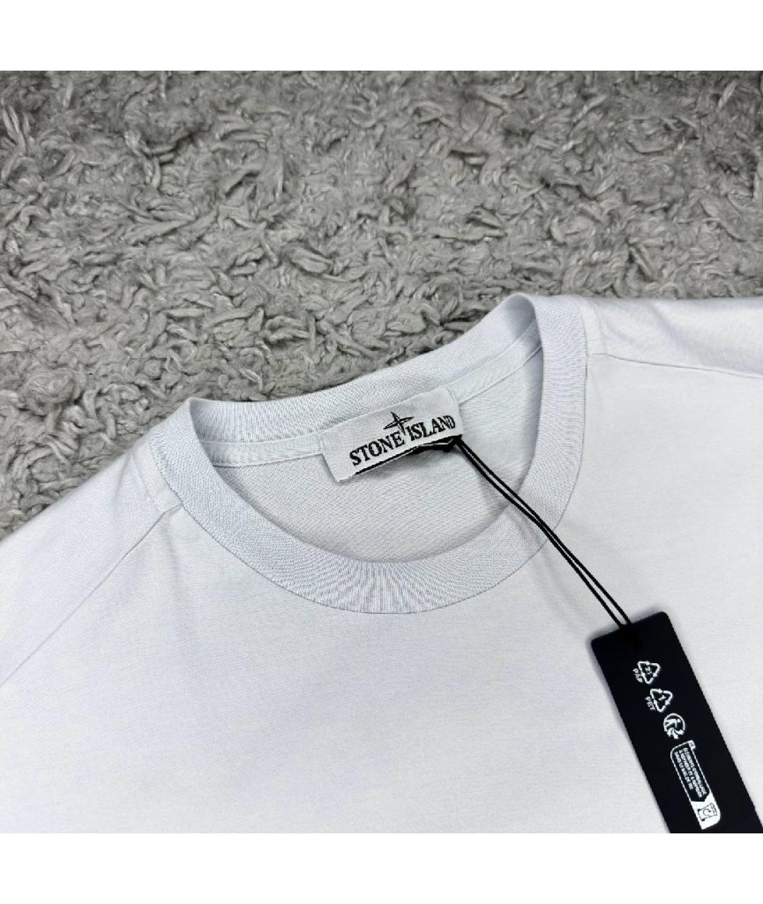 STONE ISLAND Белая хлопковая футболка, фото 2